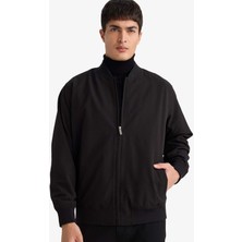 DeFacto Slim Fit Astarlı Fermuarlı Krinkıl Mont F9679AX26SP