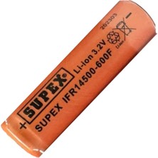 Supex IFR14500 3.2V 600MAH Li-Ion Şarjlı Pil (Başsız)