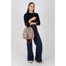 Silver & Polo SP1232 Kadın Sırt Çantası Saten Yeşil-Taba