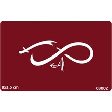 Airbrush Tattoo Hz Ali Zülfikar Sonsuzluk Yapışkanlı Stencil Süsleme ve Boyama Kalıbı Şablon