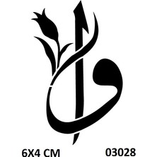 Airbrush Tattoo Elif Vav Lale Yapışkanlı Stencil Süsleme ve Boyama Kalıbı