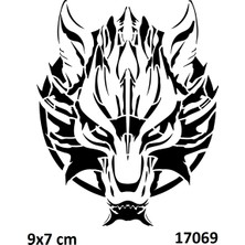 Airbrush Tattoo Vahşi Kurt Yapışkanlı Stencil Süsleme ve Boyama Kalıbı