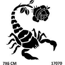 Airbrush Tattoo Güllü Akrep Yapışkanlı Stencil Süsleme ve Boyama Kalıbı