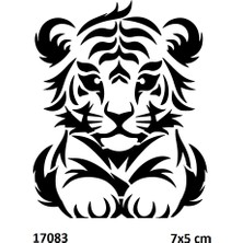 Airbrush Tattoo Yavru Aslan Yapışkanlı Stencil Süsleme ve Boyama Kalıbı Stencil Kalıp