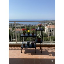 Lider Tunç Tuniva Liora Çok Amaçlı 4 Bölmeli Dekoratif Çiçeklik ve Modern Saksılık Standı