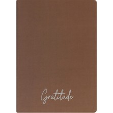Kum Yayınevi Gratitude Defter - Keten Sert Kapak - Kareli 192 Sayfa – 15X21,3CM - Kahve