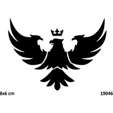 Airbrush Tattoo Taçlı Kartal Yapışkanlı Stencil Süsleme ve Boyama Kalıbı