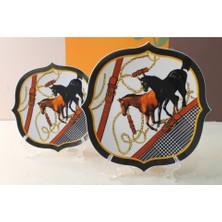 Konyax Pasta ve Servis Tabağı Set 6 Kişilik 12 Parça Hipodrom