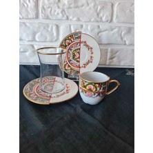 Konyax 18 Parçalık Kahve Çay Seti Rosa