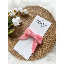 Aysskids Şeker Pembe Pullu Payetli Kız Çocuk Bebek Fiyonk Toka