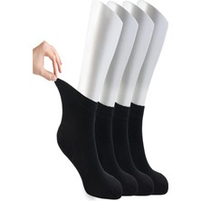 Ozzy Socks Kadın 4 Çift Bambu Lastiksiz Sıkmayan Diabetik Bilek Çorap
