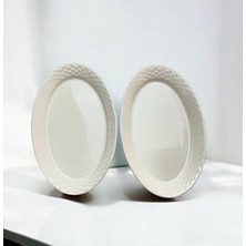  evinbizden - seramik 30 cm kayık tabak sunum yemek tabağı