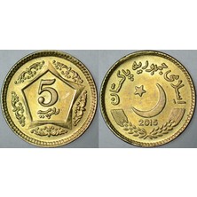 Banknoting Pakistan 5 Rupi 2015 Ay Yıldızlı.