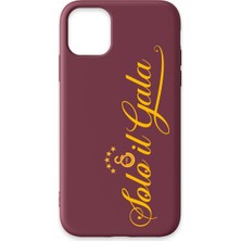 iPhone 11 Uyumlu Galatasaray Solo Il Gala Bordo Silikon Lisanslı Telefon Kılıfı