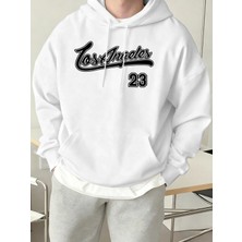 Los Angeles Number 23 Baskılı Üst Giyim Erkek Sokak Modası Günlük Kapüşonlu Üst Basit Rahat S