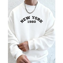 New York 1980 Letter Creative Prints Kapüşonlu Kazaklar Erkek Yumuşak Sıcak Kapüşonlular Cep