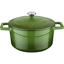 Hype Store Metal Döküm Yuvarlak Tencere, 20 Cm, Yeşil