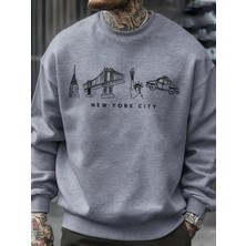 New York City Özellik Desen Erkekler Kazak Sonbahar Bisiklet Yaka Kazak Hip Hop Çok Renkli Gi