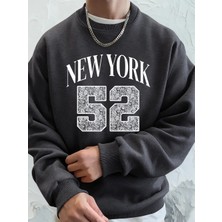 New York Sanat Mektubu 52 Baskılı Erkekler Kazak Kış Polar Sıcak Kapüşonlular Kore Gevşek Bis