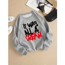 Kadınlar Rahat Rahat Kazak Oldu Bir Rüya Baskılar Kazak Moda Sıcak Giyim Gevşek Crewneck Pola