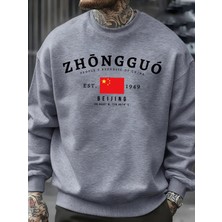 Zhongguo Pekin Çin Desen Sonbahar Erkekler Kazak Sokak Bisiklet Yaka Kazak Moda Sokak Giyim R