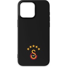 iPhone 15 Pro Uyumlu Galatasaray 5 Yıldız Arma Siyah Silikon Lisanslı Telefon Kılıfı