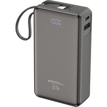 Azurtech 10000MAH 22.5W Süper Hızlı Şarj Powerbank - LCD Ekranlı, Type-C Dahili Kablo, 3 Cihaz Şarj Desteği
