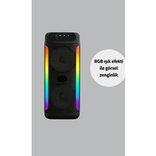 Astraltech RGB Işıklı Çift Hoparlörlü Taşınabilir Bluetooth Speaker ve Mikrofon