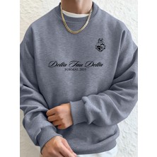 Delta Tau Delta Resmi 2025 Baskılı Spor Sonbahar Tişörtü Erkek Gevşek Günlük Kapüşonlu Üst Te