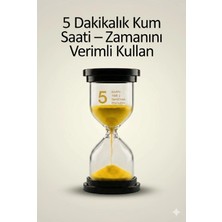 Durukar 5 Dakikalık Kum Saati Zamanlayıcı – Sarı Dekoratif Masa Saati 4 Renk Seçeneği