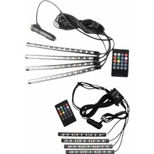 Shoplet Buğz 12'li Şerit LED Işık Rgb Sese ve Müziğe Duyarlı Araç Içi Ayak Altı