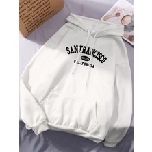 Sanfrancisco EST.1776 Kaliforniya Mektup Baskı Kadın Kapüşonlular Hip Hop Gevşek Hoody Kapşon