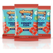 American Foods Tommy’s Gone Fishing Bitki Bazlı Çilekli Gummy Fish – Sağlıklı ve Lezzetli Vegan Atıştırmalık 128 G (3 Adet)