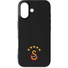 iPhone 17 Uyumlu Galatasaray 5 Yıldız Arma Siyah Silikon Lisanslı Telefon Kılıfı