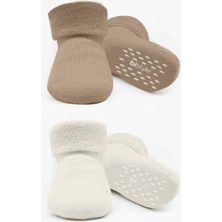 Budi Bi̇style 2'li Havlu Soket Kaymaz Basic Boy 10508 Bej