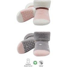 Budi Bi̇style 2'li Havlu Soket Kaymaz Point Gi̇rl 10505 Gri Pudra