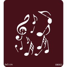 Airbrush Tattoo Müzik Notaları Yapışkanlı Stencil Süsleme ve Boyama Kalıbı