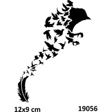 Airbrush Tattoo Tüyden Çıkan Kuş Yapışkanlı Stencil Süsleme ve Boyama Kalıbı