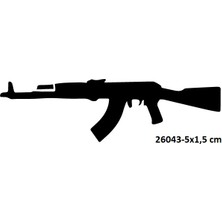 Airbrush Tattoo Minimal Ak 47 Keleş Silah Yapışkanlı Stencil Süsleme ve Boyama Kalıbı