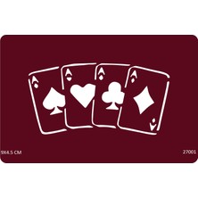 Airbrush Tattoo Iskambil Kağıtları Yapışkanlı Stencil Süsleme ve Boyama Kalıbı