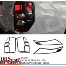 Universal Mitsubishi L200 2019 Sonrası Far ve Stop Çerçeve Kaplama Siyah