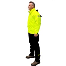 Caretech Ct-Neonpro  Motosiklet Yağmurluk Astarlı Kapüşonlu Reflektörlü Çantalı Su Rüzgar Geçirmez Extra Large