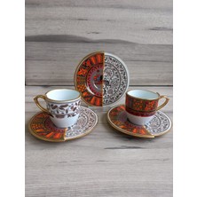 Konyax Wınston 4 Parça 2 Kişilik Porselen Türk Kahvesi Fincan Takımı