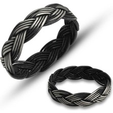 Fumeyabi Gümüş Kazaziye Örgü Yüzük