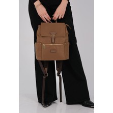 Silver & Polo SP1210 Kadın Sırt Çantası Saten Tütün-Kahve