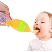 Hype Store Yeşil Bebek Kaşıklı Mama Biberonu, Sıkmalı Kaşık Biberon Yeni Doğan Ek Gıda Kaşık Biberon Bpa'sız