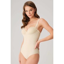 İlkyaz Fashion Ieg™ Mikro Kumaş Silikon Bantlı Kancalı Badi Korse