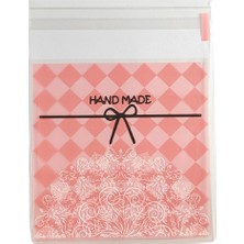 İğne İzi Bantlı Şeffaf Desenli Poşet Opp 10X10 cm 95 Adet