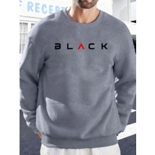 Siyah Harfli Yaratıcı Baskı Erkek Temel Giyim Bol Sweatshirt Spor Sokak Stili Kazak Rahat Yum
