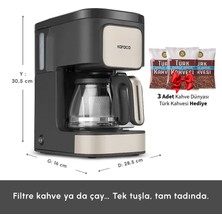 Karaca Filtre Kahve ve Çay Demleme Makinesi Şık Tasarım Bej Just Coffee Aroma 2 In 1